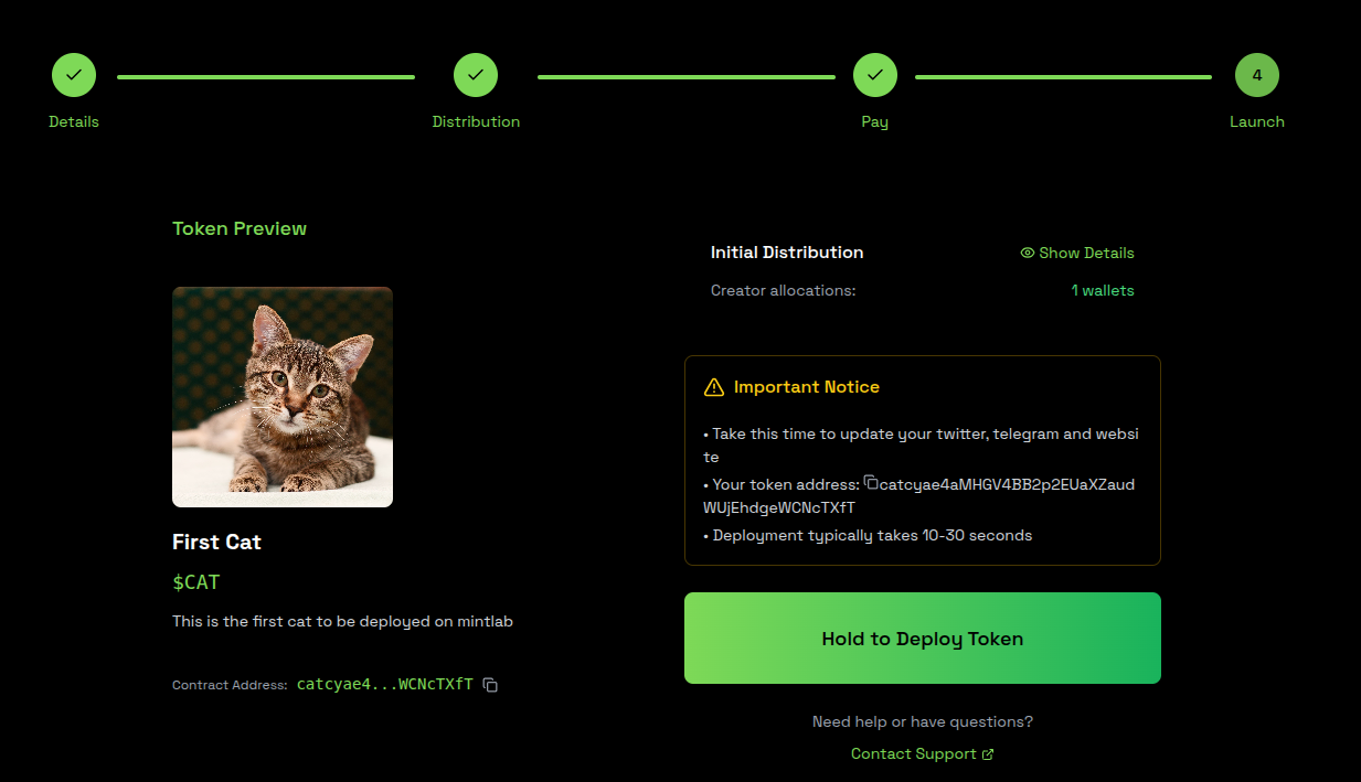 Hold to deploy confirmation